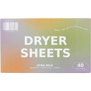 DedCool Dryer Sheets | Xtra Milk | 40 Count | Non-Toxic Vegan Fabric Softener | Bergamot, Vanilla & Amber Scent | Gentle on Sensitive Skin | Softens & Freshens | Premium Laundry Supplies(Xtra Milk)