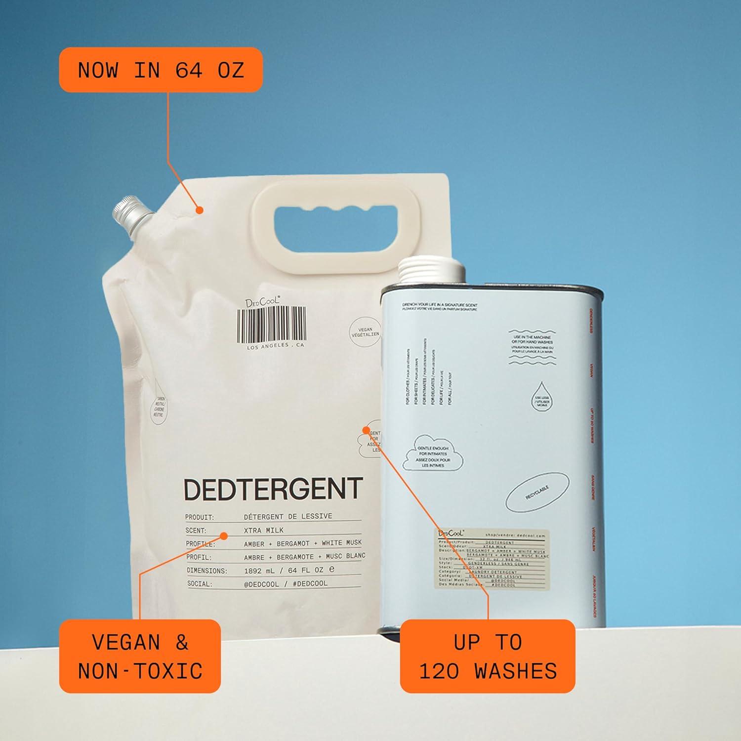 imageDedCool Liquid Laundry Dedtergent Xtra Milk Luxurious Fragrance Detergent Removes Stains Infused with Natural Essential Oils NonToxic 120 Washes 64 Fl OzXtra Milk