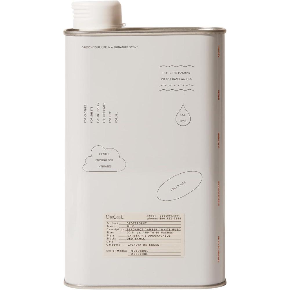 imageDedCool Liquid Laundry Dedtergent Xtra Milk Luxurious Fragrance Detergent Removes Stains Infused with Natural Essential Oils NonToxic 120 Washes 64 Fl OzMilk