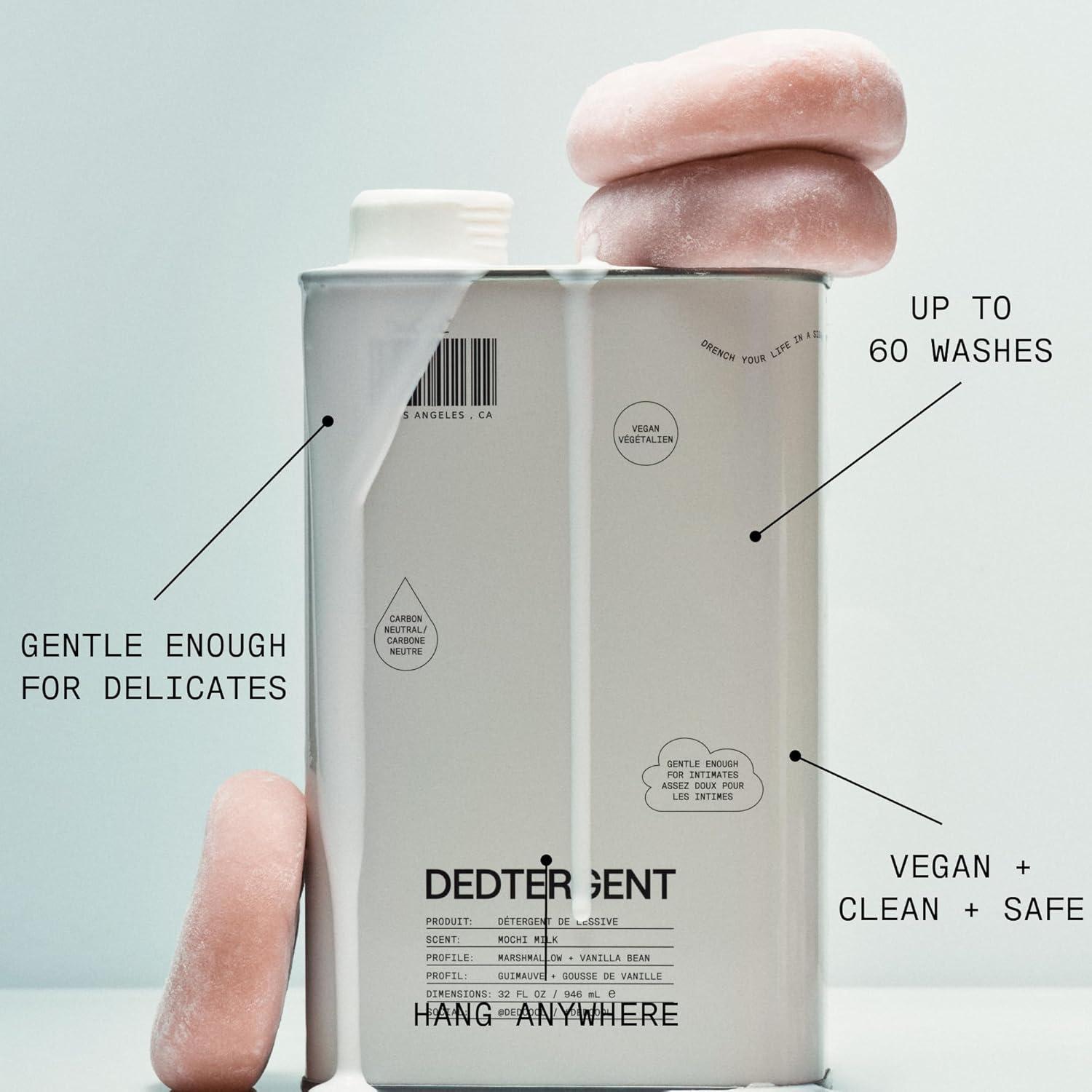 image:imageDedCool Liquid Laundry Dedtergent Mochi Milk Luxurious Sweet Scent StainRemoving Formula Infused with Natural Essential Oils NonToxic 60 Washes 32 fl ozMochi Milk