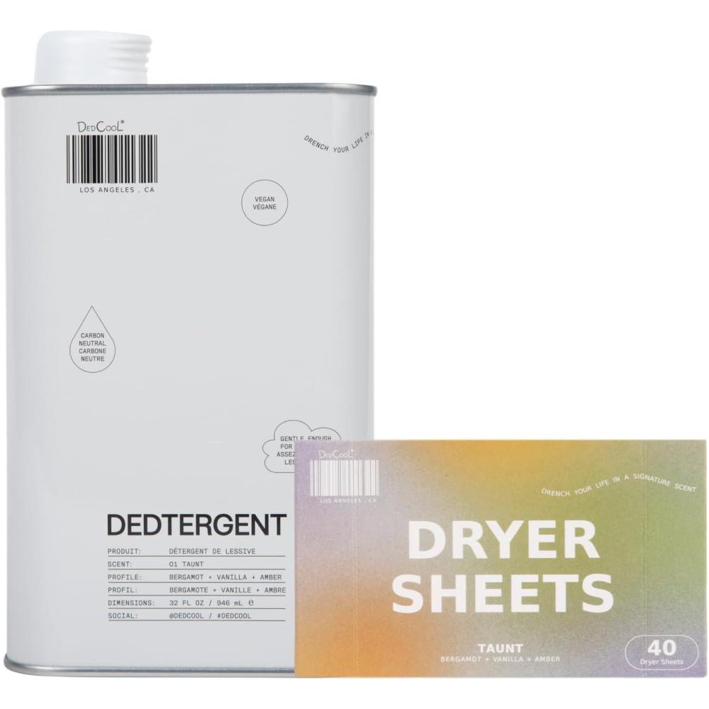 image:imageDedCool Liquid Laundry Detergent amp Dryer Sheets Bundle 01 Taunt Bergamot Vanilla amp Amber StainRemoving Formula Softens amp Freshens NonToxic Vegan