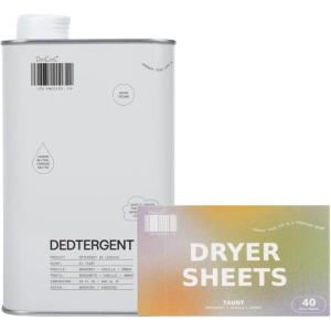 DedCool Liquid Laundry Detergent & Dryer Sheets Bundle | 01 Taunt | Bergamot, Vanilla & Amber | Stain-Removing Formula | Softens & Freshens | Non-Toxic, Vegan