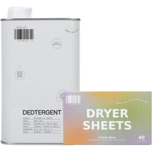 DedCool Liquid Laundry Detergent & Dryer Sheets Bundle | Mochi Milk | Sweet Milk & Soft Musk | Stain-Removing Formula | Softens & Freshens | Non-Toxic, Vegan