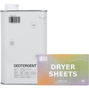 DedCool Liquid Laundry Detergent & Dryer Sheets Bundle | Xtra Milk | Bergamot, Vanilla & Amber | Stain-Removing Formula | Softens & Freshens | Non-Toxic, Vegan